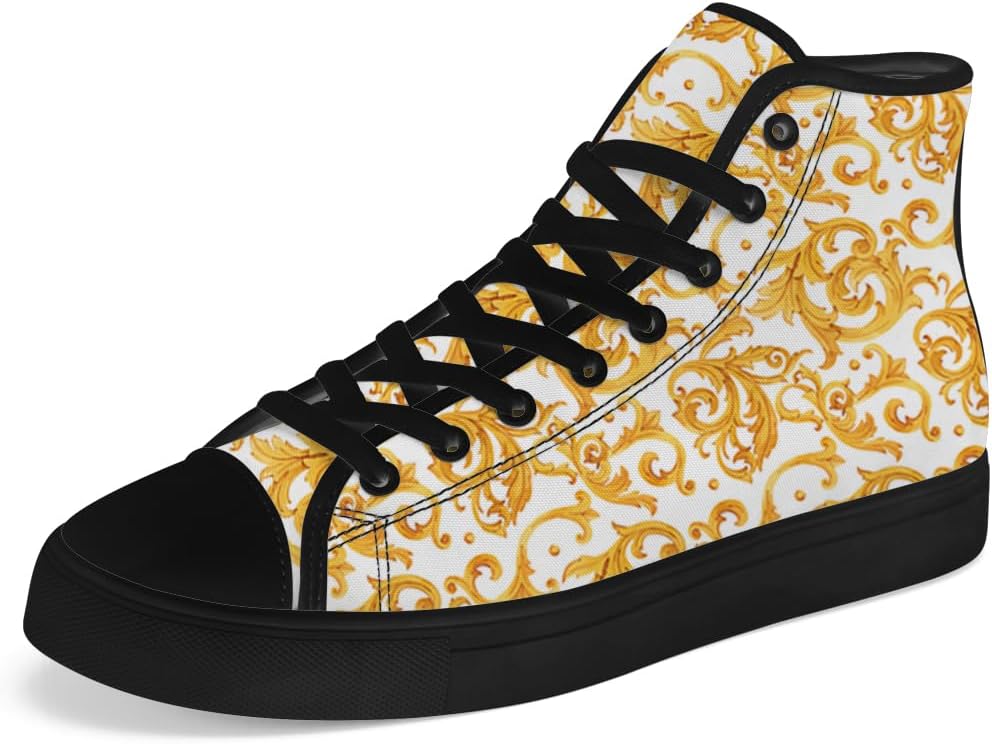 

Кеды Chebing для мужчин и женщин в стиле барокко на высокой подошве, высокие сникерсы с шнуровкой, повседневная обувь, желтый