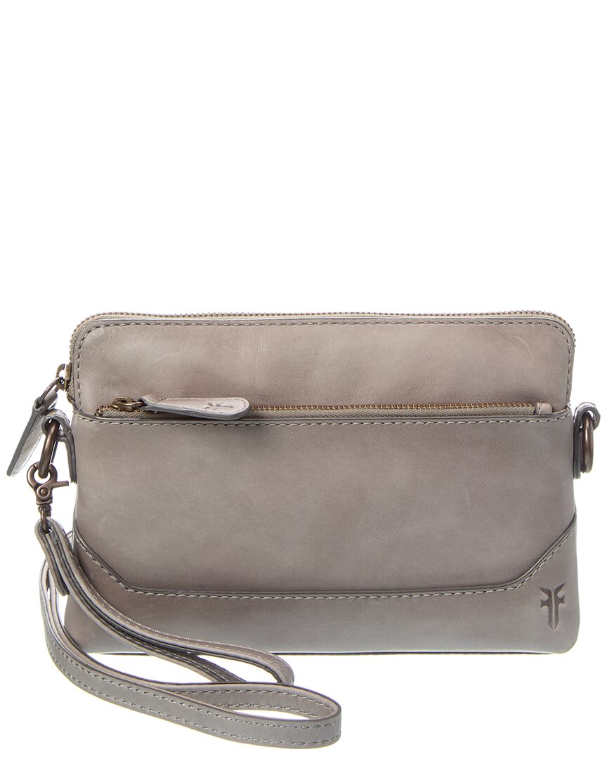

Frye Melissa Leather Crossbody Wristlet, серый