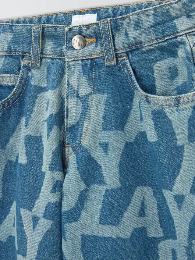 Джинсы Boy's Play Barrel Leg Jeans, синий с разноцветными вставками John Lewis — фото 3