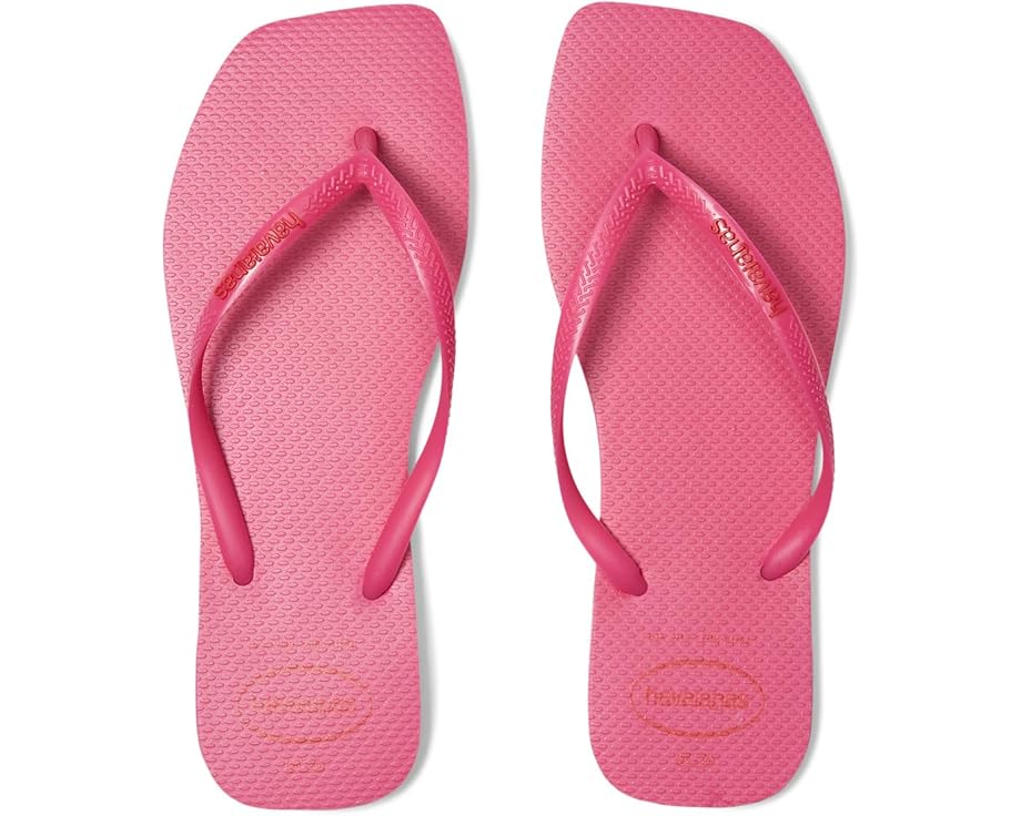 Сандалии Havaianas Slim Square Logo Pop Up Sandals, цвет Pink Flux
