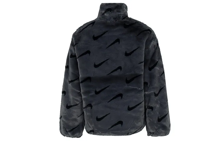 Nike Женская куртка из искусственного меха с принтом Asia Sizing Dark Smoke Grey — фото 3