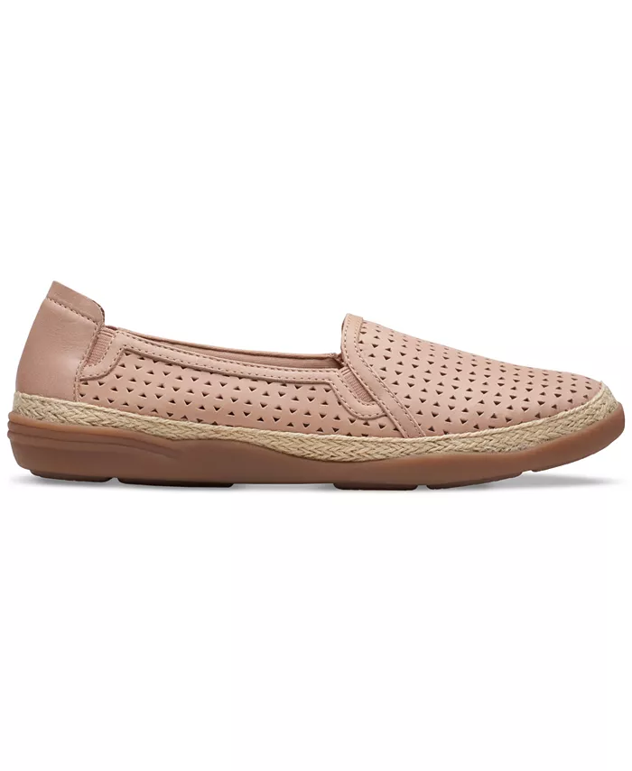 Слипоны-эспадрильи из кожи на плоской подошве Clarks, коричневый/бежевый — фото 2