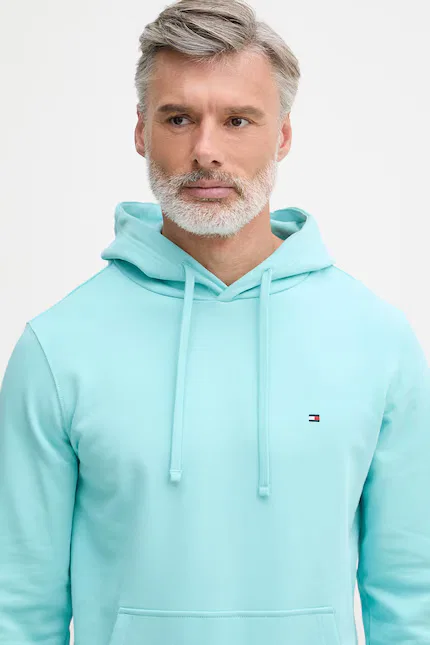 Худи мужское на молнии Tommy Hilfiger, бирюзовый — фото 4