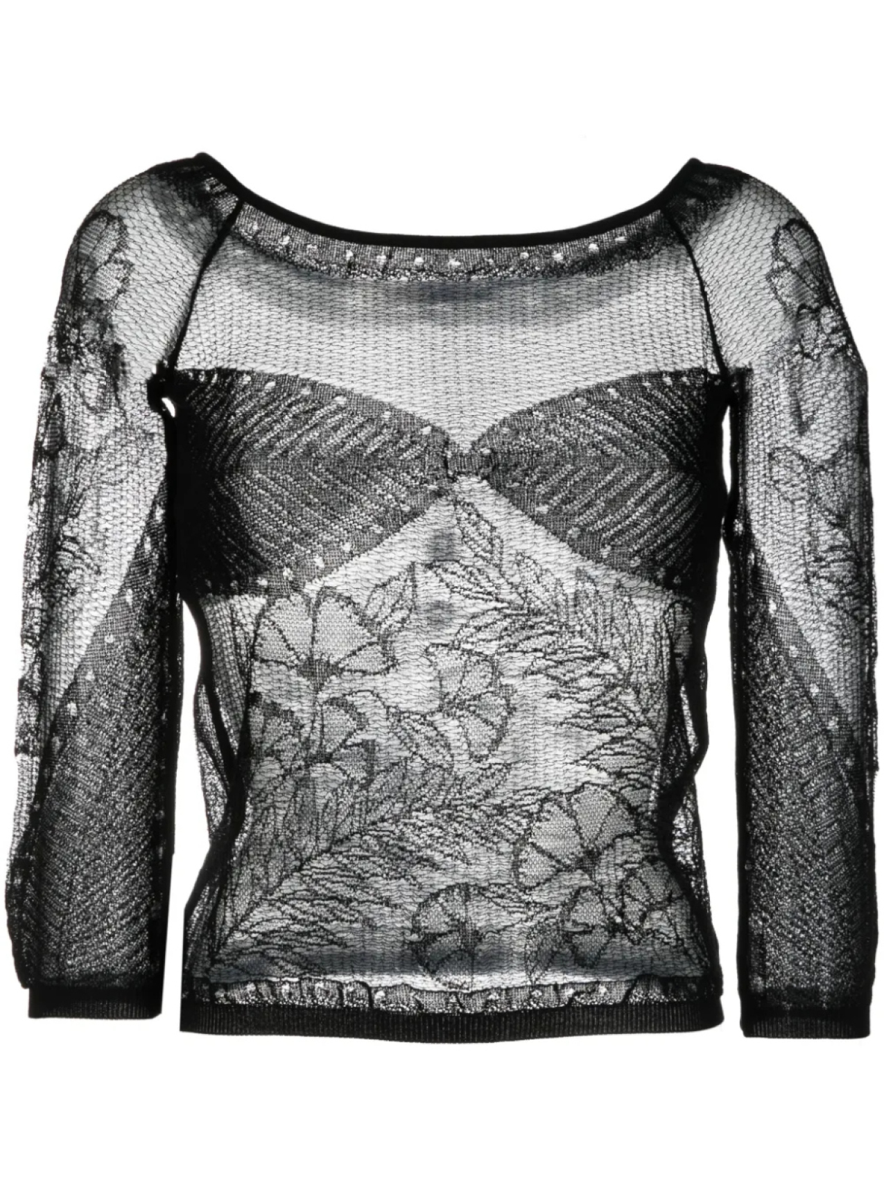 

Полупрозрачный топ Alberta Ferretti, черный