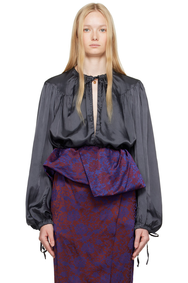 

Блузка с завязками Dries Van Noten, цвет raf