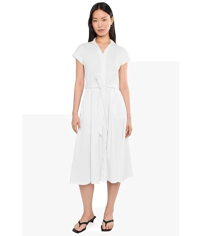Платье-рубашка миди с коротким рукавом Calvin Klein, White