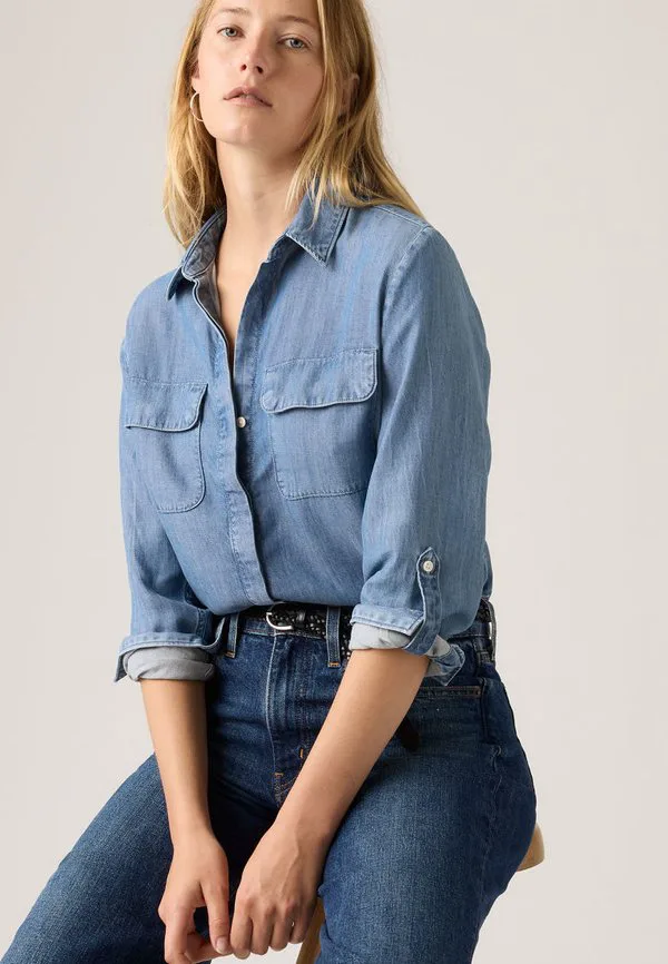Элейн утилитарная блузка на пуговицах Levi'S, Crushed Berry Tint - Medium Indigo — фото 3