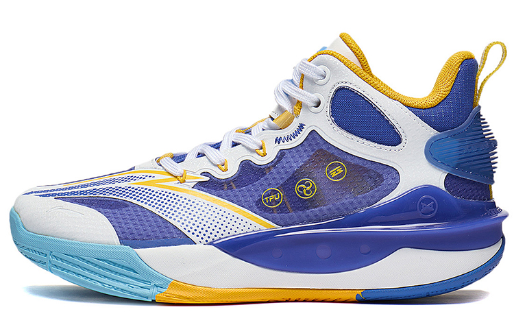 

Pioneer Spirit TEAM3.0 детские баскетбольные кроссовки для школьников LINING YOUNG, синий/белый/желтый