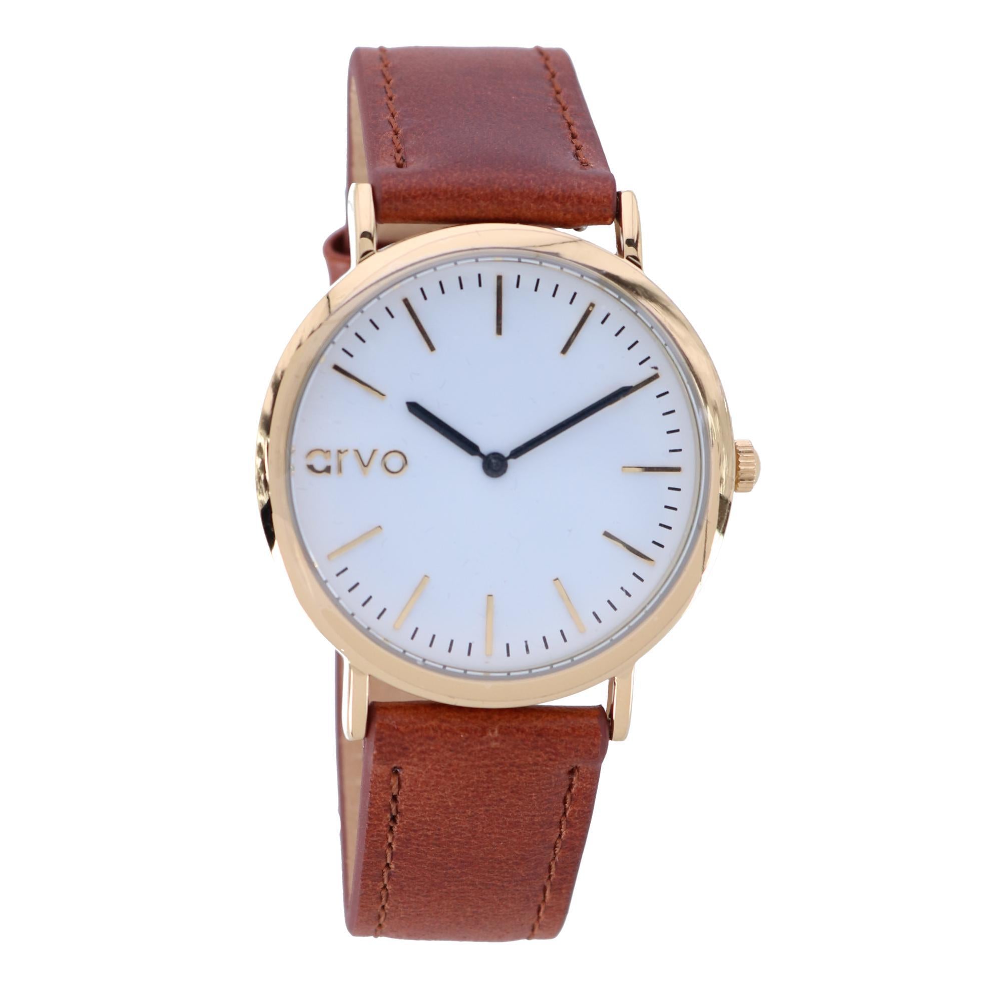 

Часы Time Sawyer с белым циферблатом и золотым покрытием Arvo
