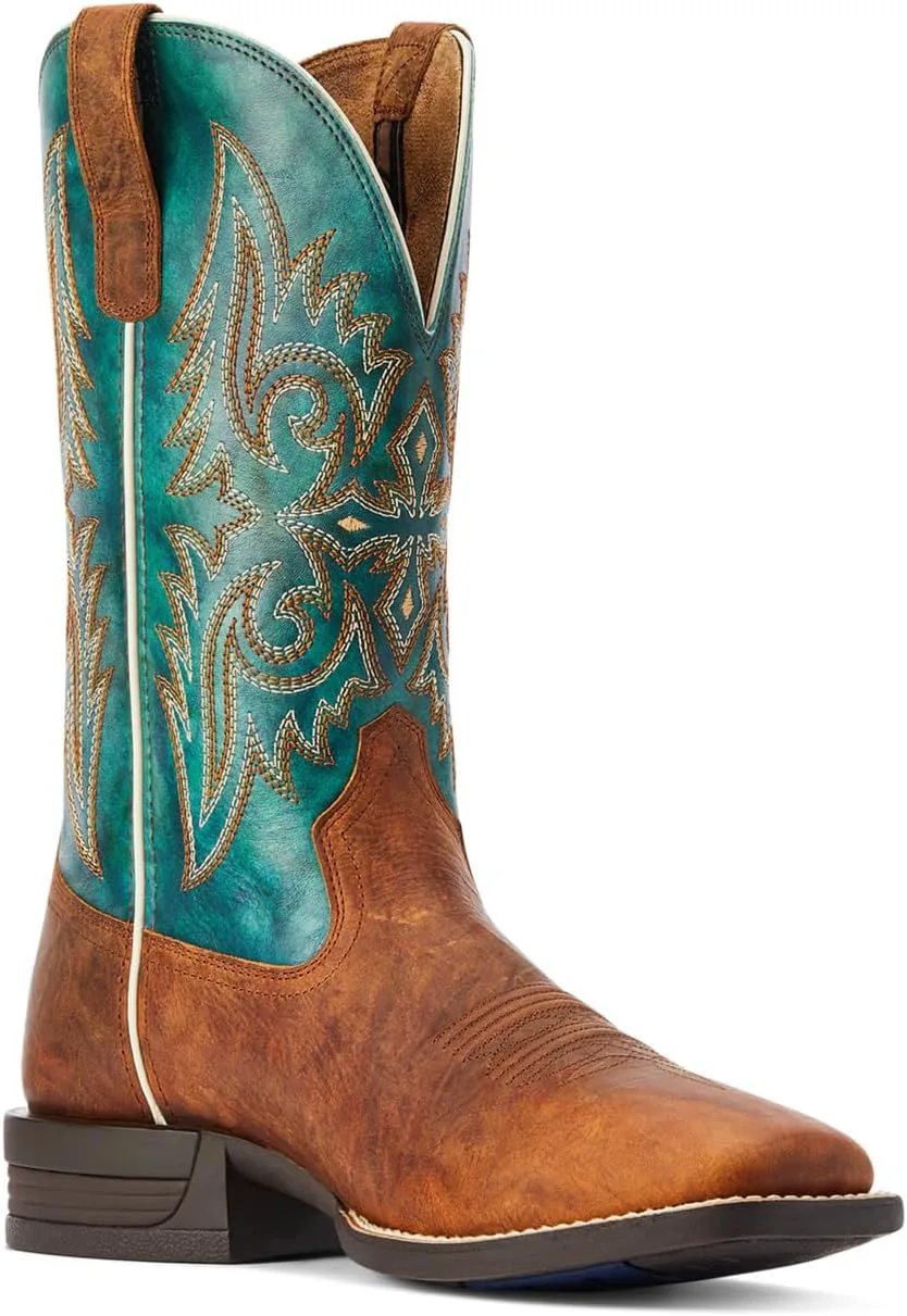 Мужские вестерн-бутсы ARIAT Wild Thang, коричневый/изумрудный — фото 4
