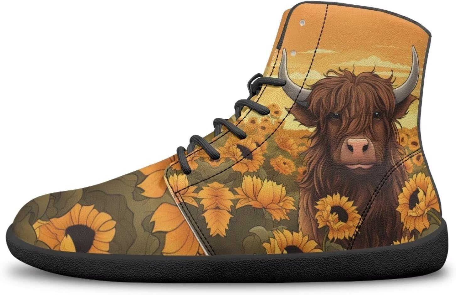 

Унисекс высокие походные ботинки для женщин и мужчин Hellhero, Highland Cow