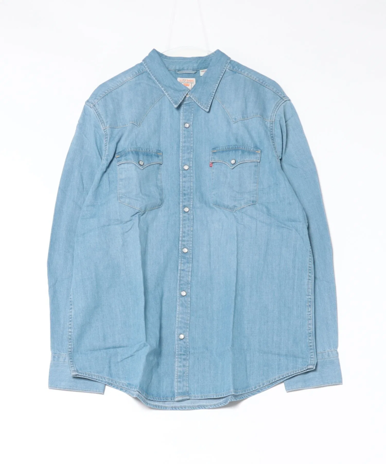Унисекс джинсовая рубашка Levi's с карманами сапфирово-синего цвета