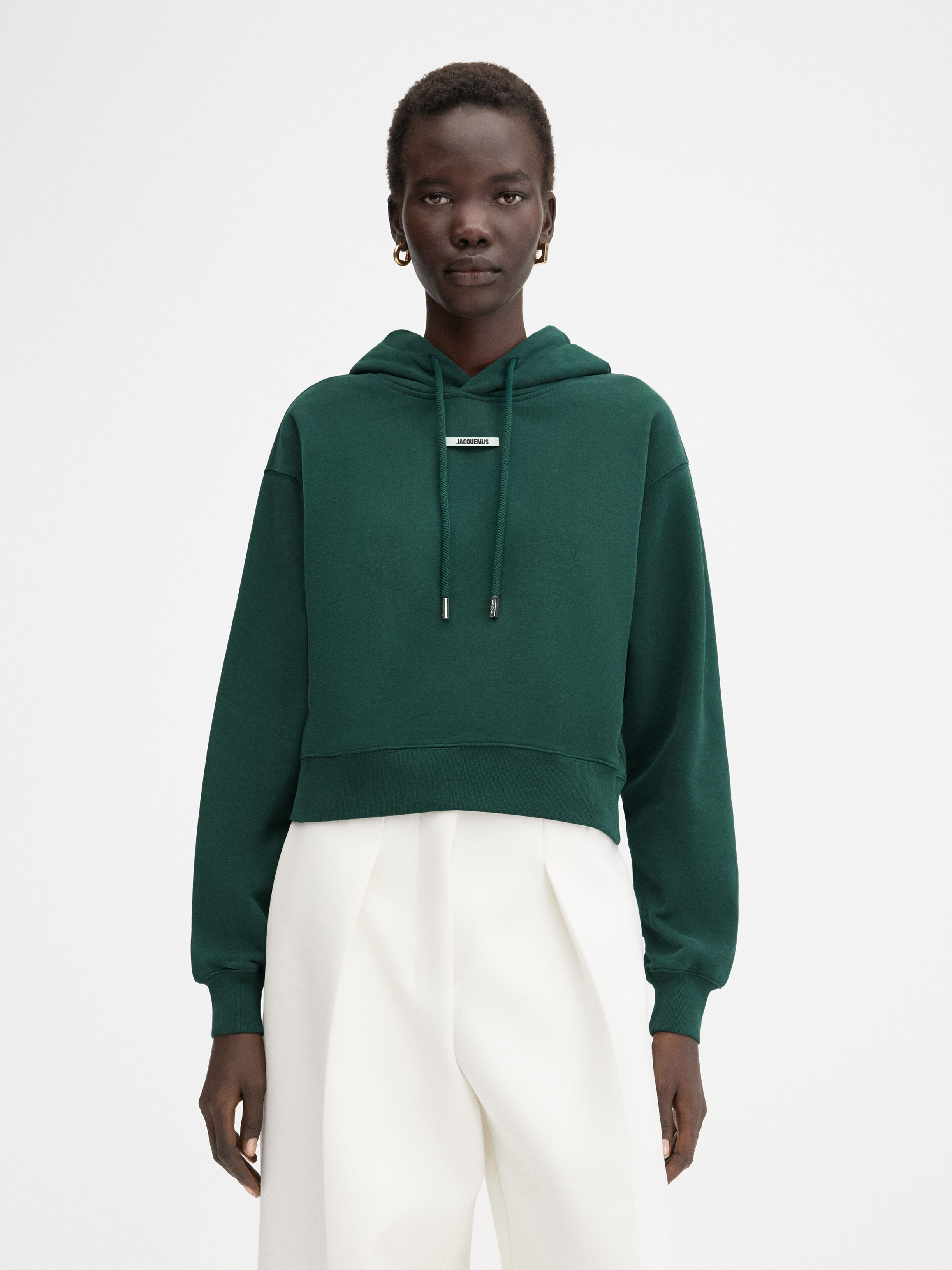 

Толстовка с капюшоном и логотипом Grosgrain JACQUEMUS The Gros Grain hoodie, цвет Dark Green 2