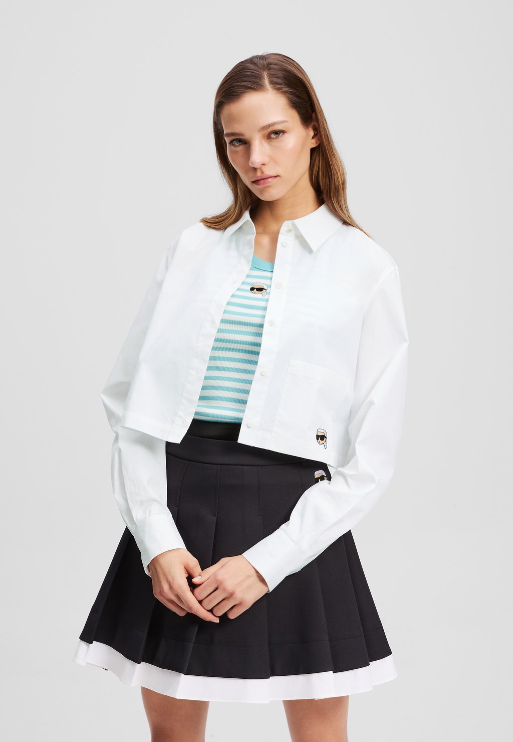 

Блузка на пуговицах KARL LAGERFELD, белый