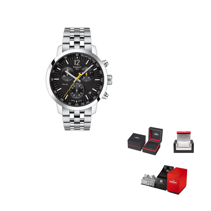 

TISSOT Часы Quartz Movement Men's Watch Watch 42mm Black Dial Stainless Steel Case Steel Strap, Black Dial
