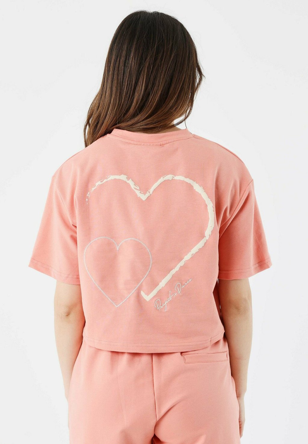 

Футболка с принтом CROP TEE WICKER HEART Project X Paris, коралловый