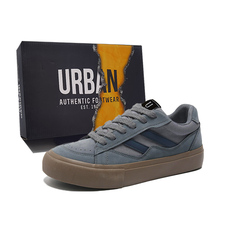 

URBAN AUTHENTIC Антискользящие износостойкие мужские низкие кеды повседневные серо-голубые, цвет Gray Blue