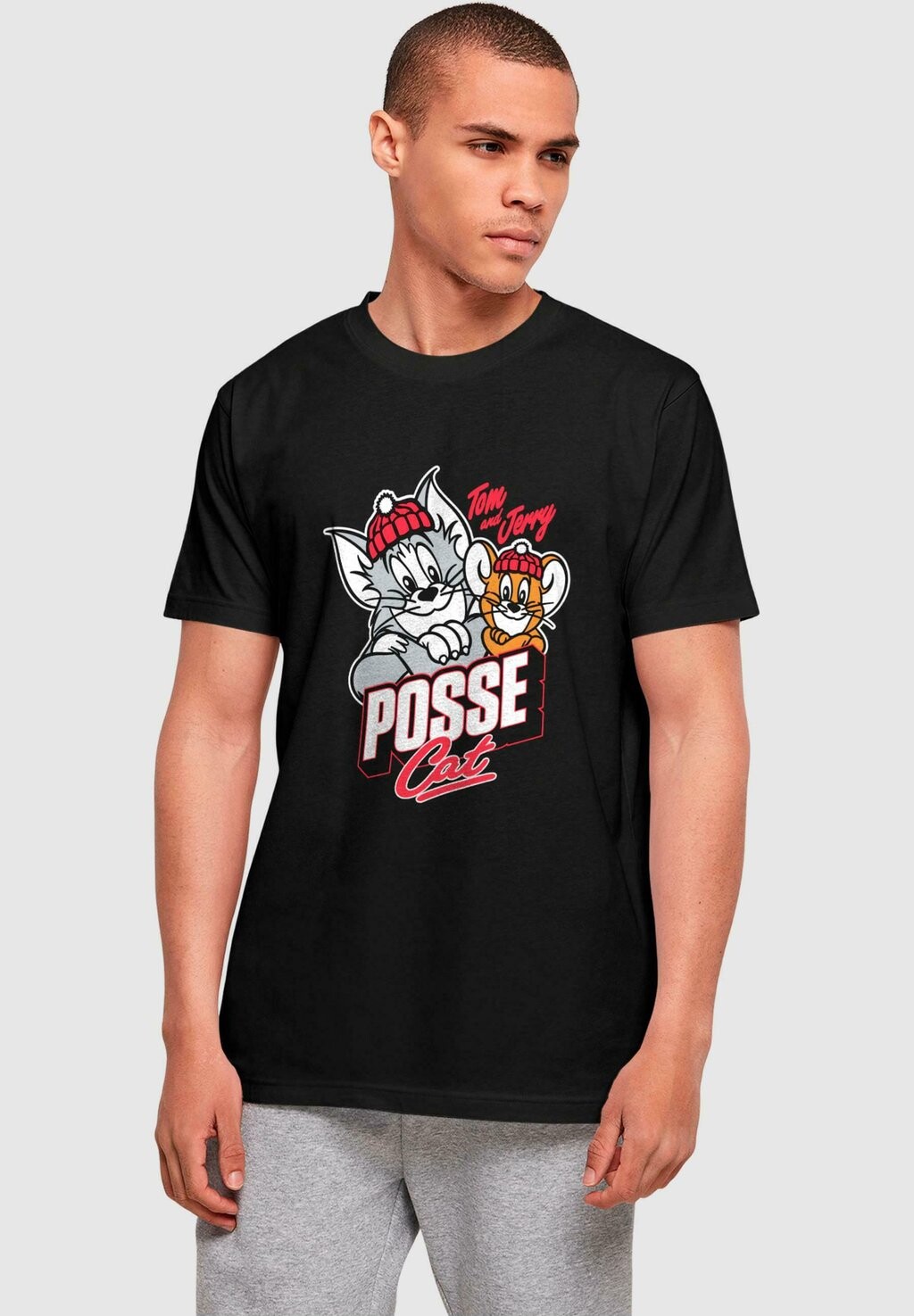 

Футболка с принтом TOM AND JERRY POSSE CAT ABSOLUTE CULT, черный