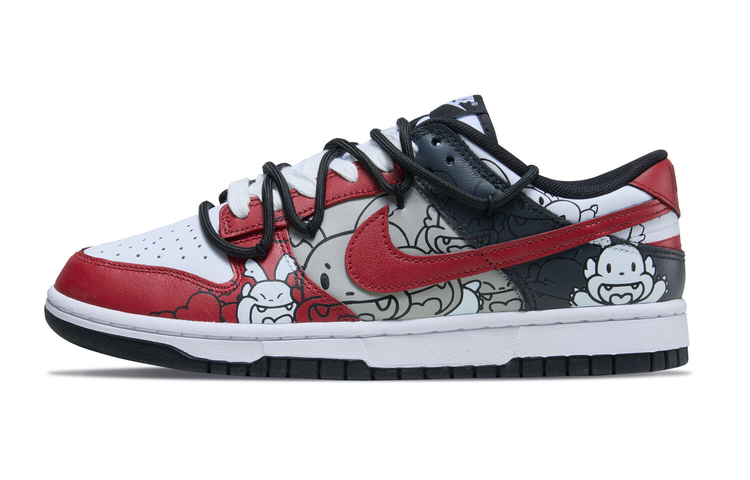

Кроссовки Nike Dunk Skateboarding Shoes Women's Low-top Black, красный