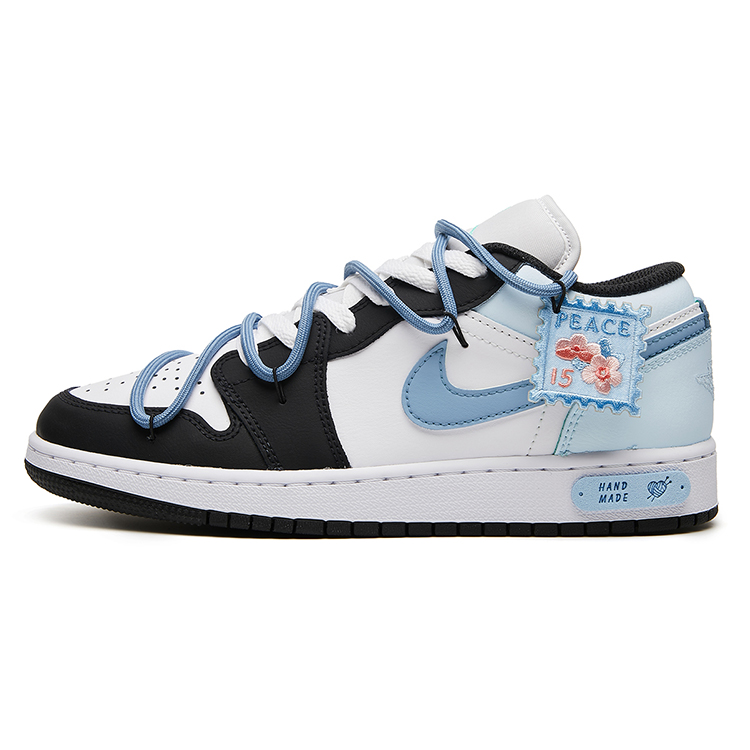 

Кроссовки Air Jordan 1 Vintage Basketball Shoes Women's Low-top Black/white/blue, синий