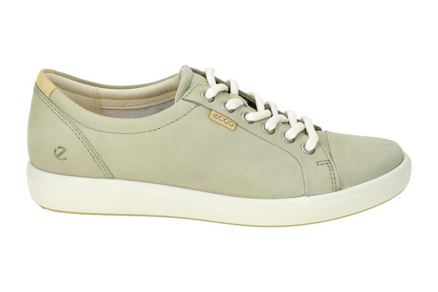 Кроссовки женские Ecco Soft 7 Shoes серо-зелёного цвета — фото 2