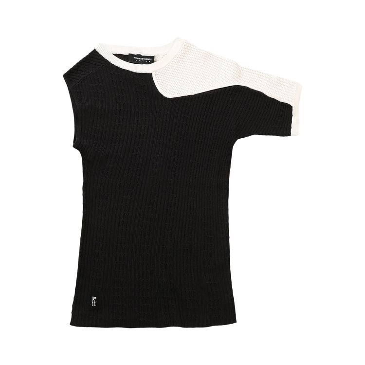 

Топ Kiko Kostadinov Nomas Asymmetric Knit Raglan Top 'Phantom Black/Bone White', черный