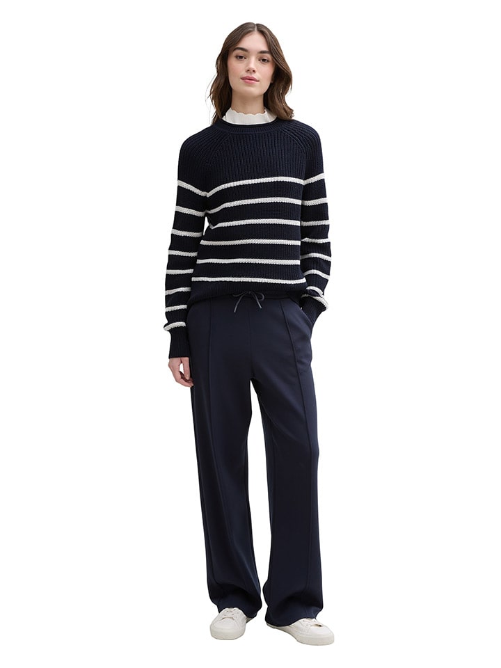 

Свитер TOM TAILOR Denim, темно-синий/белый