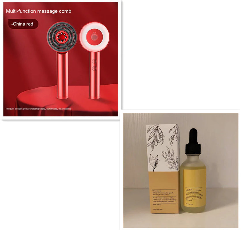 

Массажер для кожи головы с пушистой расческой. Инфракрасный уход за волосами и красота. Proxxi, красный