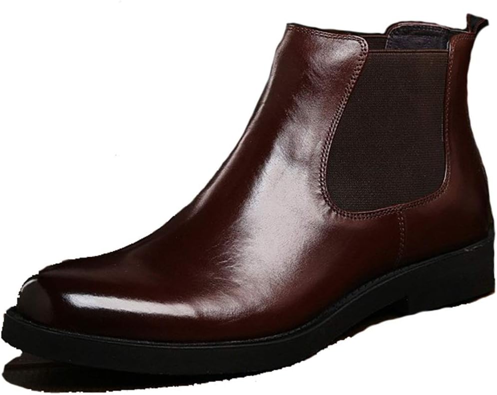 

Мужские ботинки Chelsea Rui с закругленным носком, блестящей отделкой, водонепроницаемые, на среднем каблуке, из премиальной натуральной кожи, с удобным входом (Цвет: красно-коричневый M US) Rui Landed