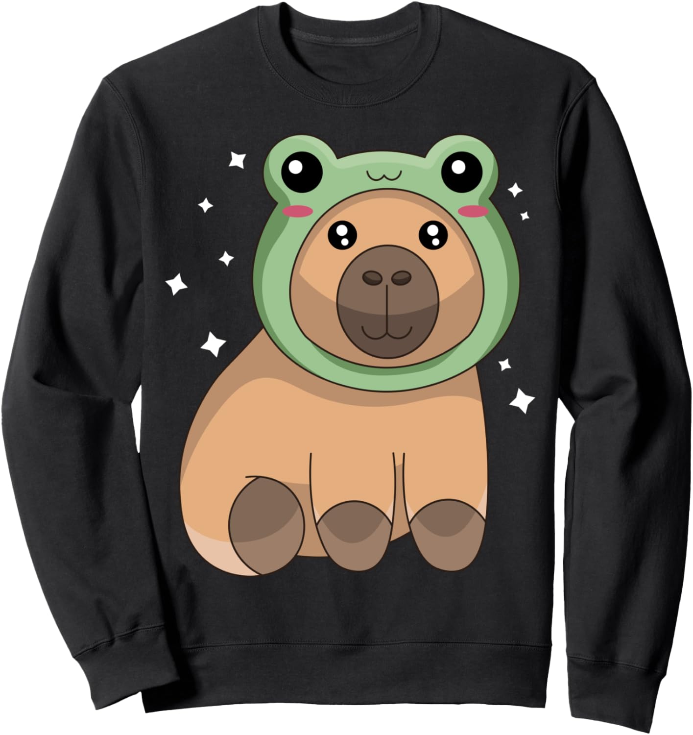 

Capybara Capybara Capybara Ретро 90-е Cottagecore Эстетическая толстовка Kawaii Capy Capibara Aesthetic Co, черный