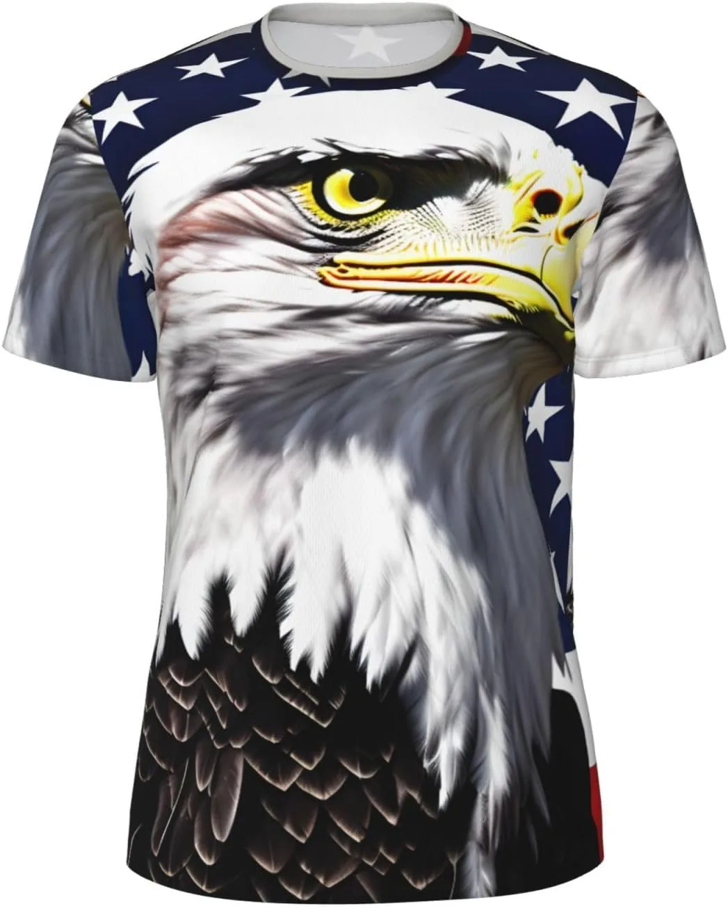 

Футболка мужская летняя с принтом Bald Eagle Flag, легкая и дышащая SDFHU