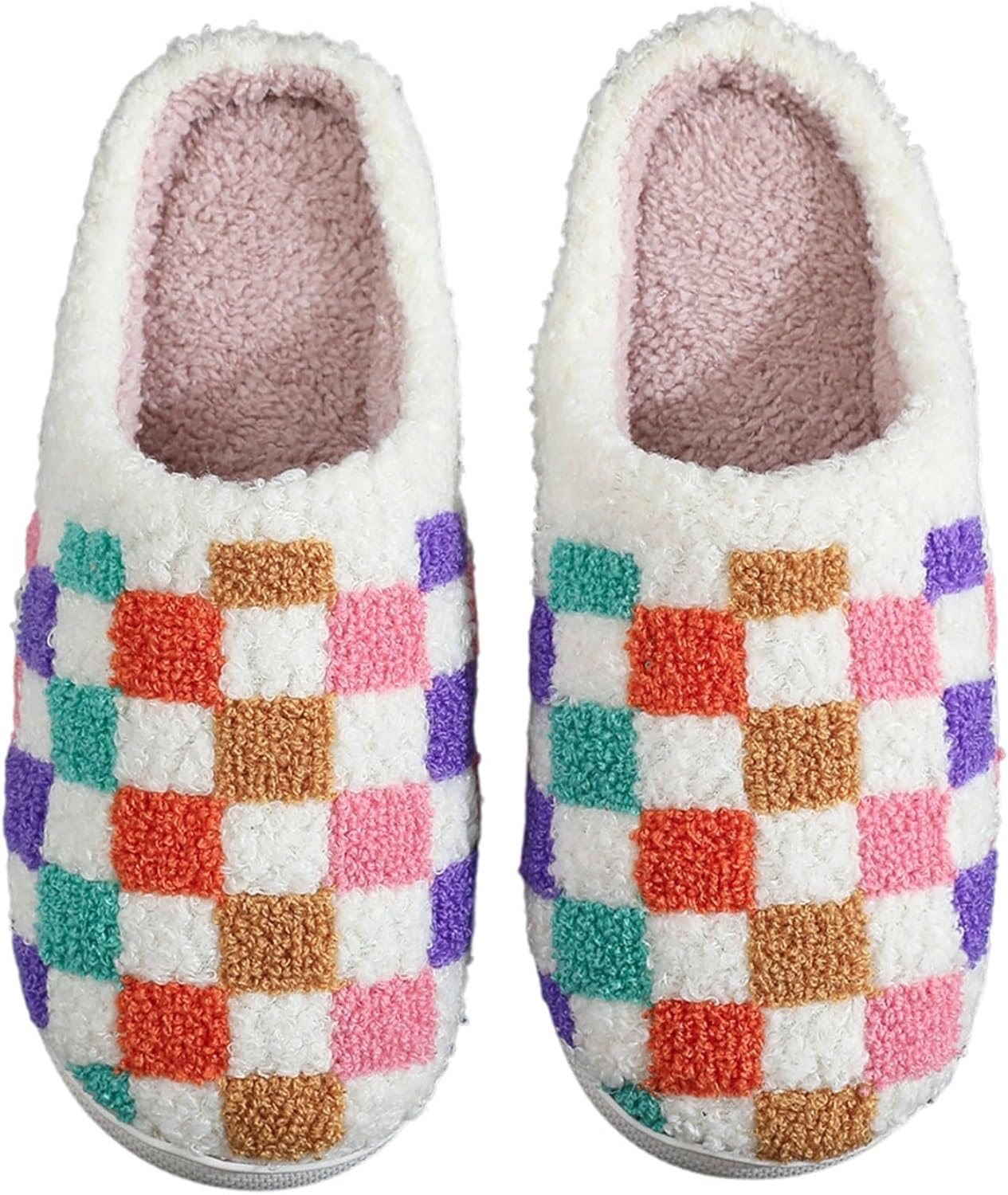 

Женские и мужские тапочки NMHOO с растительными, животными и фруктовыми принтами, ретро, уютные, пушистые, с вышивкой, с утепленной подошвой из памяти формы, для дома и улицы, Checkered