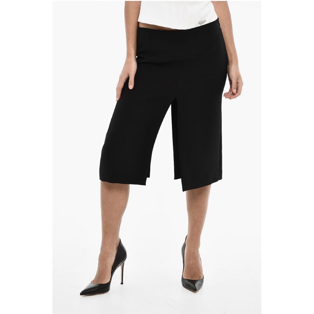 

Юбка Solid Color Longuette with Frontal and Back Double Split Dsquared2, черный