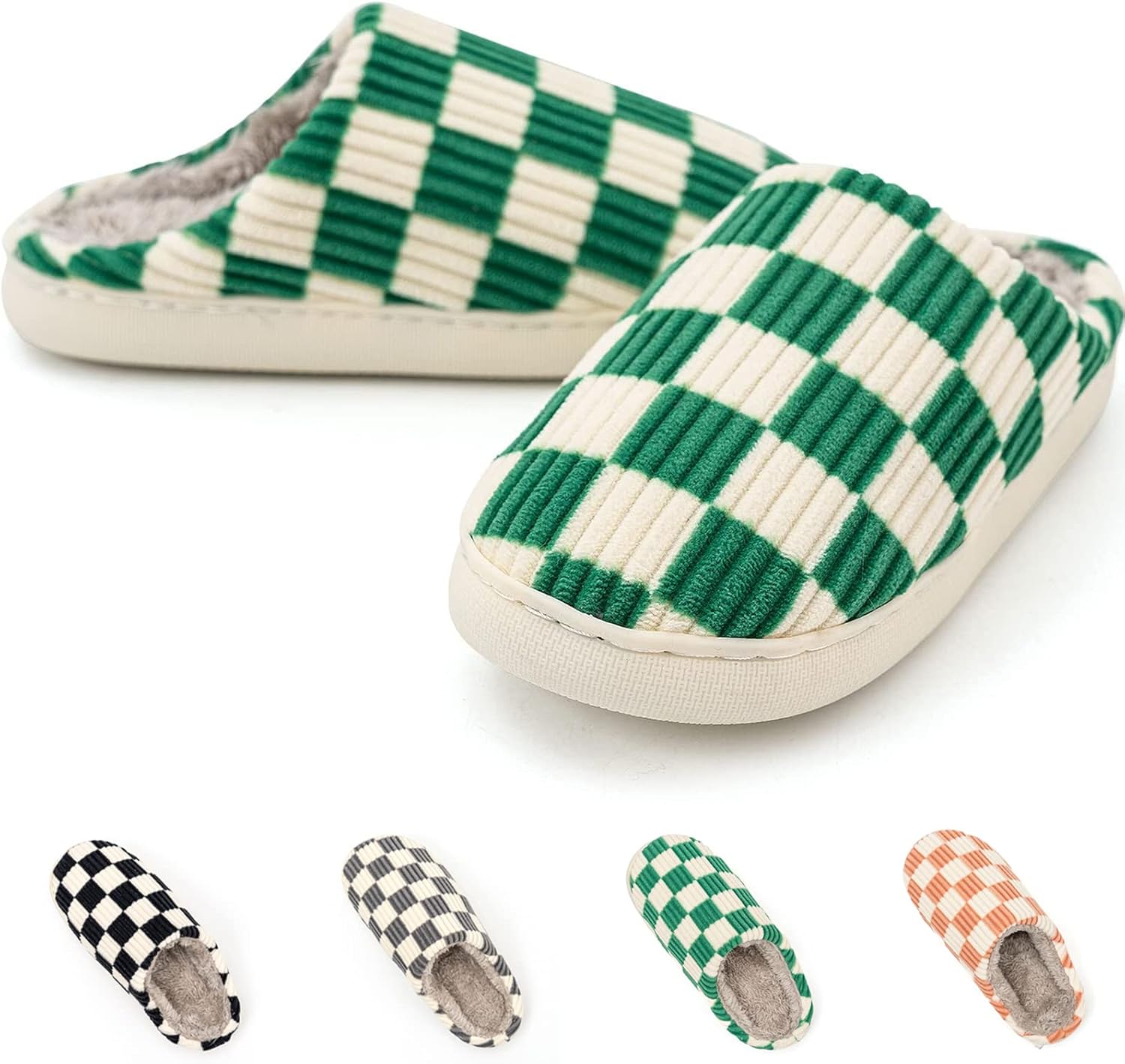 

Домашние тапочки Guyarns для женщин и мужчин - пушистые, удобные для дома и улицы с амортизирующей стелькой и искусственным мехом, зеленый