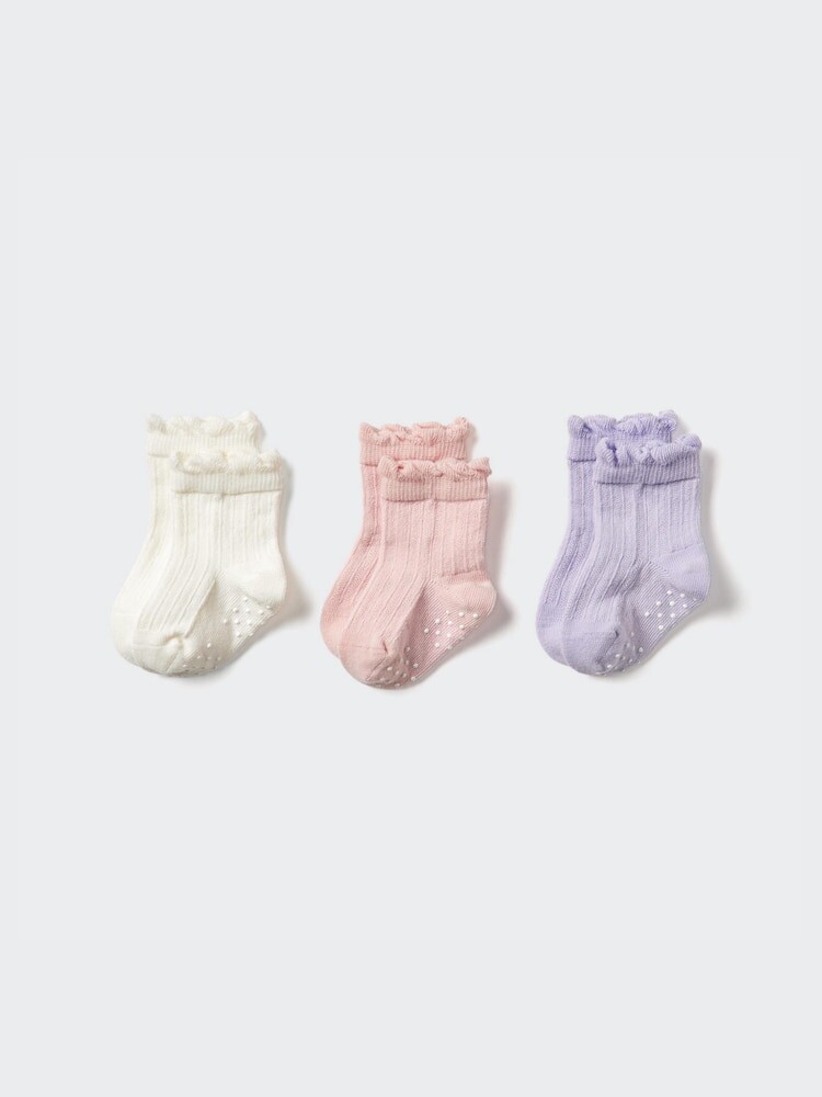 

Носки детские 3 пары Uniqlo, цвет 11 розовый