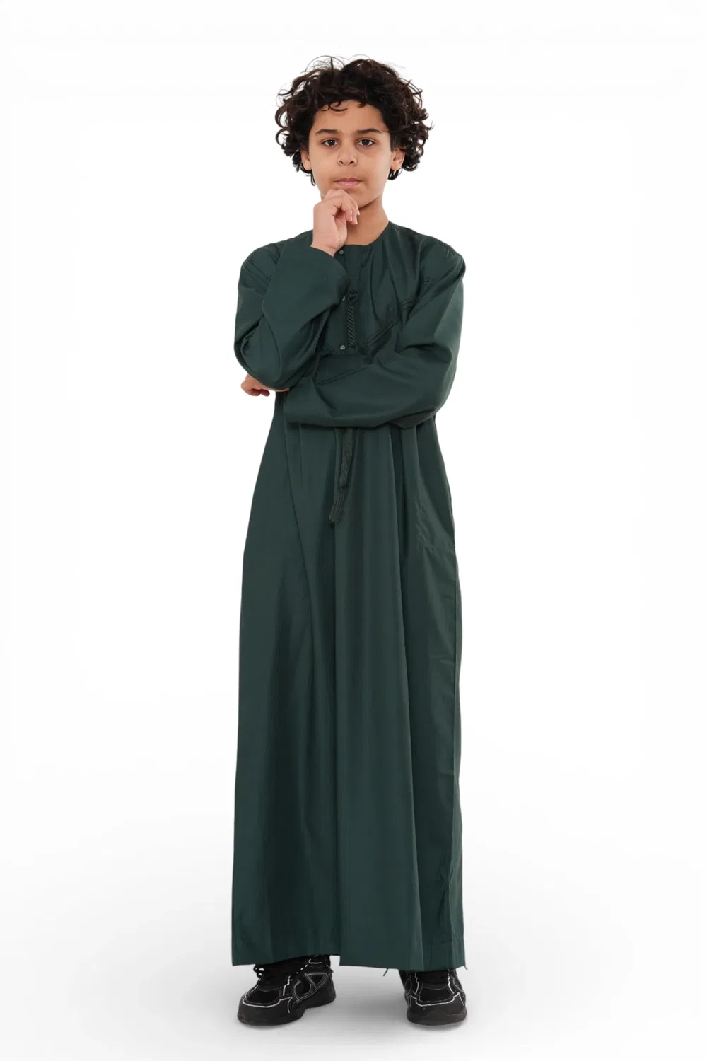 Arabic Thobes Зеленый марокканский халат Джубба для мальчиков для мальчиков, Джеллаба, Рамадан, Ид Тобе - K-HM11 — фото 3