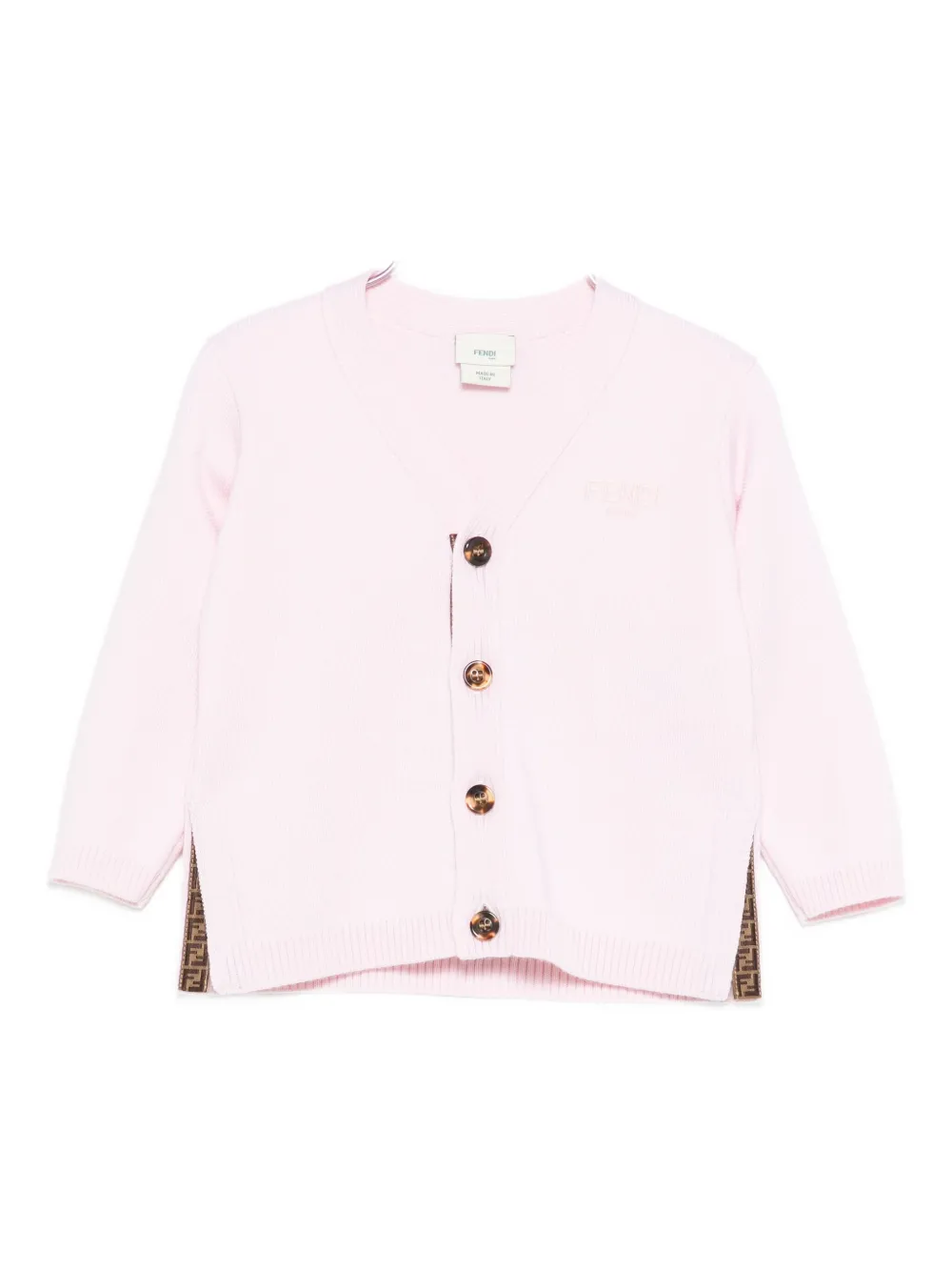 

Кардиган с отделкой пуговицами Fendi Kids, розовый