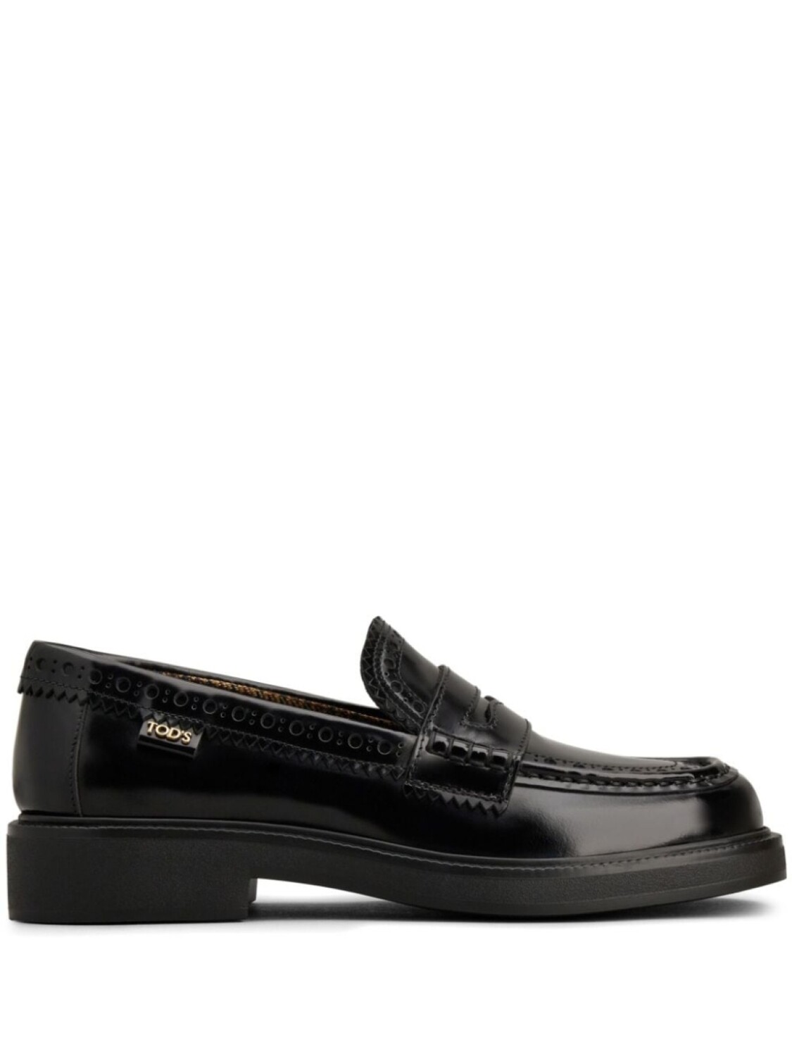 Tod's лоферы с брогированием, черный