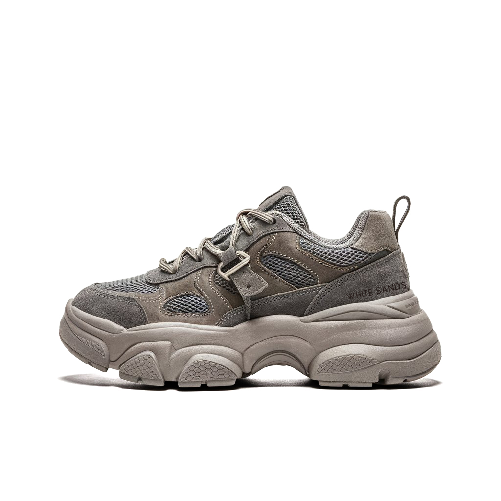 

WHITE SANDS Серые мужские кроссовки низкие массивные устойчивые к истиранию дышащие, цвет Gray