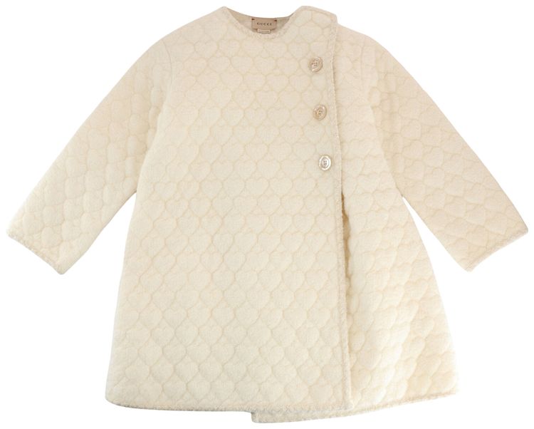 

Стеганое флисовое пальто Gucci с сердечками, белый