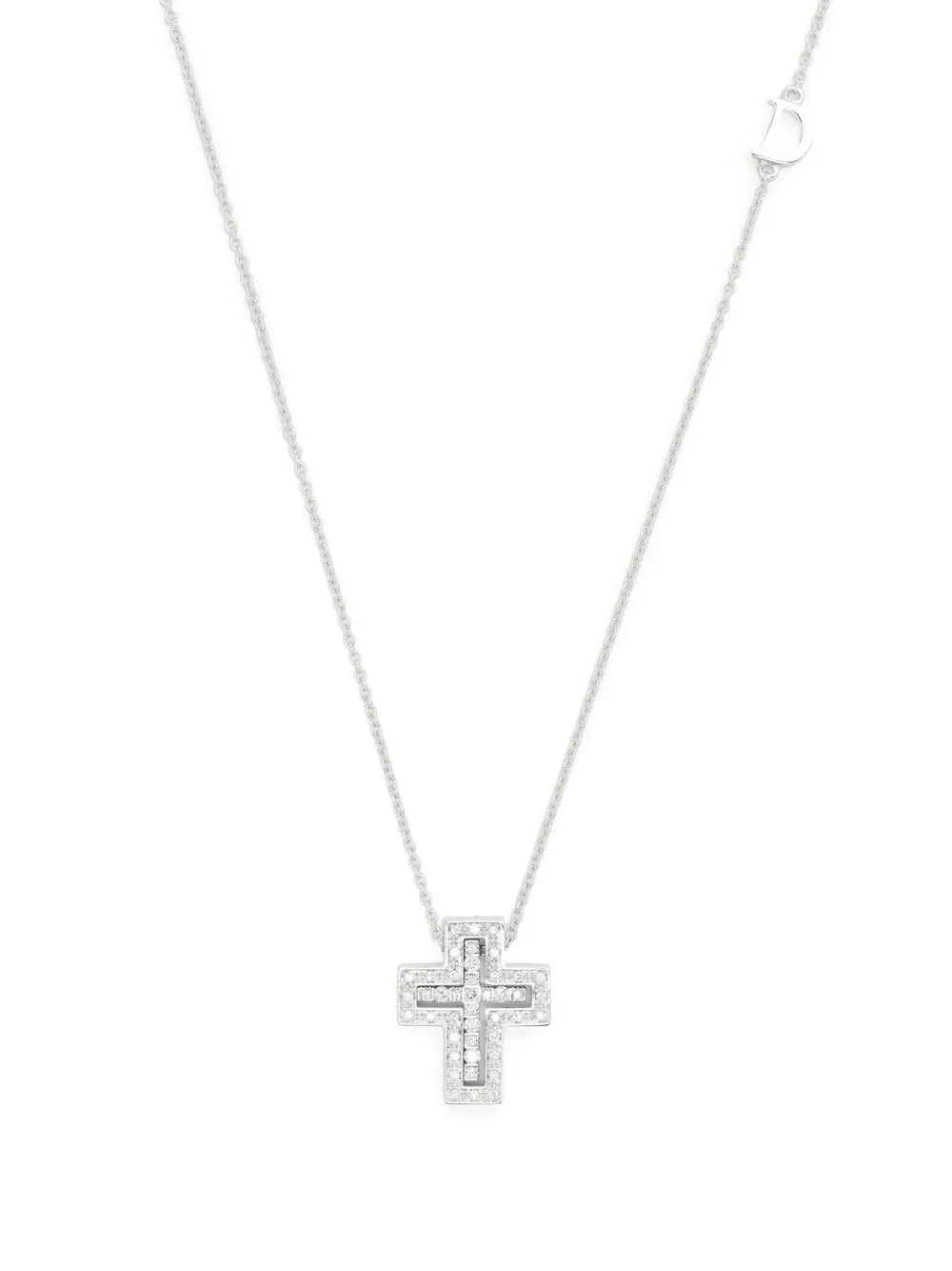 

Колье Belle poque из белого золота с бриллиантами Damiani, серебяный