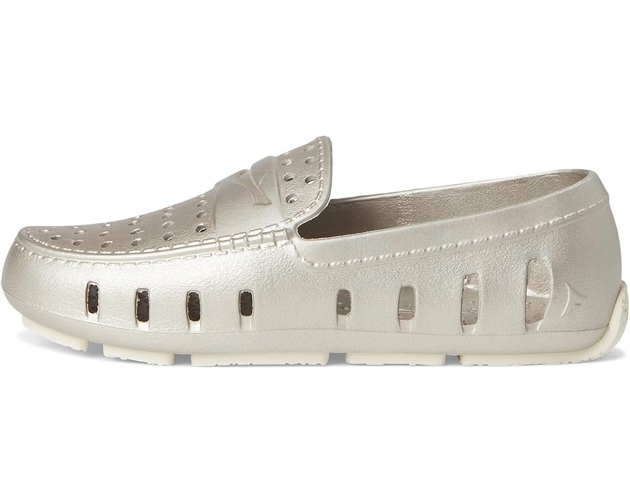 Детские лоферы Floafers Prodigy Driver Metallic (Big Kid) Floafers Kids, White Gold/Cream — фото 4