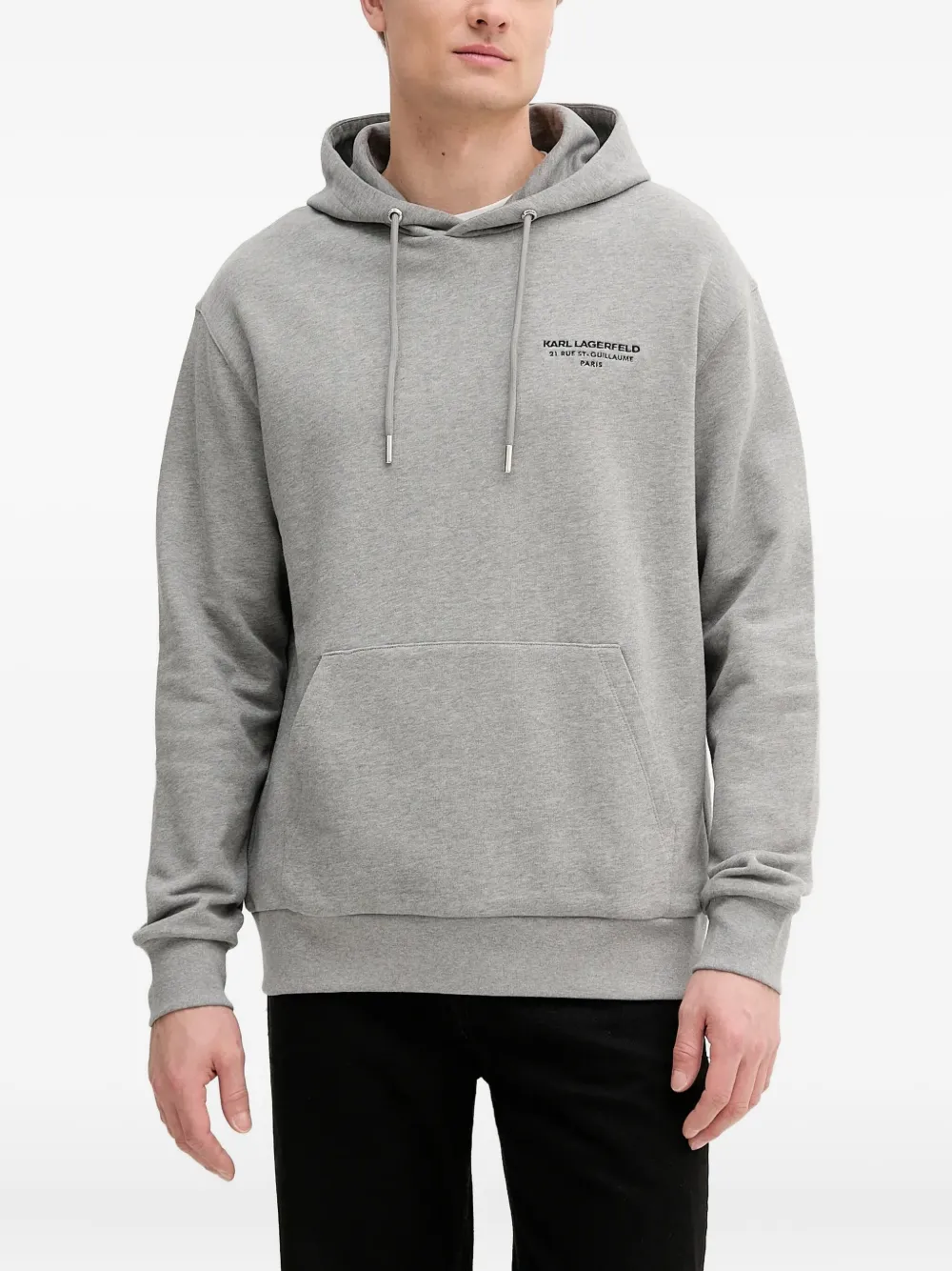 

Толстовка с вышитым логотипом KARL LAGERFELD, серый