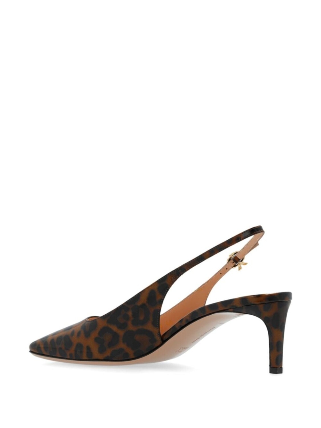 Gianvito Rossi туфли Christina Sling 55 мм с анималистичным принтом, коричневый — фото 3
