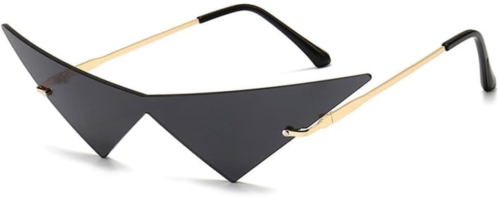 

Модные солнцезащитные очки большого размера «кошачий глаз», без оправы, женские солнцезащитные очки с цельными линзами, женские треугольные очки, мужские солнцезащитные очки QERMXYRI, One Color