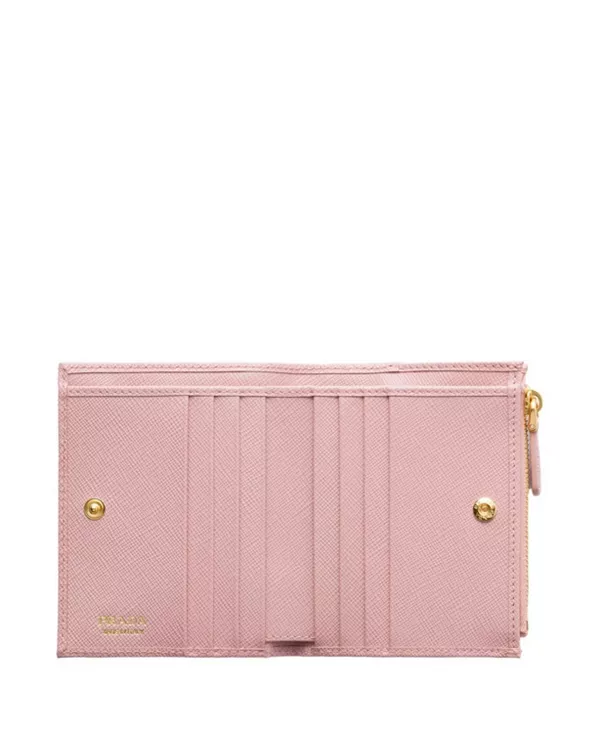 Небольшой кошелек из сафьяновой кожи Prada, розовый — фото 2