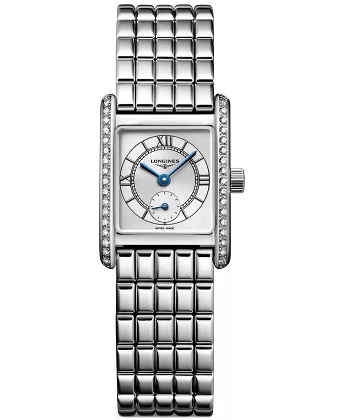 

Женские швейцарские мини-часы DolceVita Diamond (1/2 карата) из нержавеющей стали с браслетом, 22x29 мм Longines