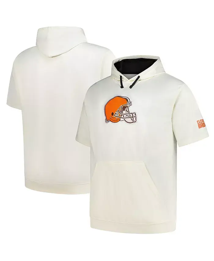 

Мужская овсяная толстовка Cleveland Browns Big Tall с принтом на груди и логотипом с короткими рукавами Profile