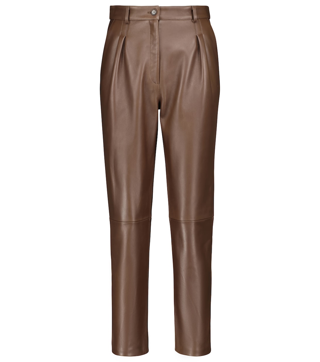 

Зауженные кожаные брюки с высокой талией Etro, Marrone