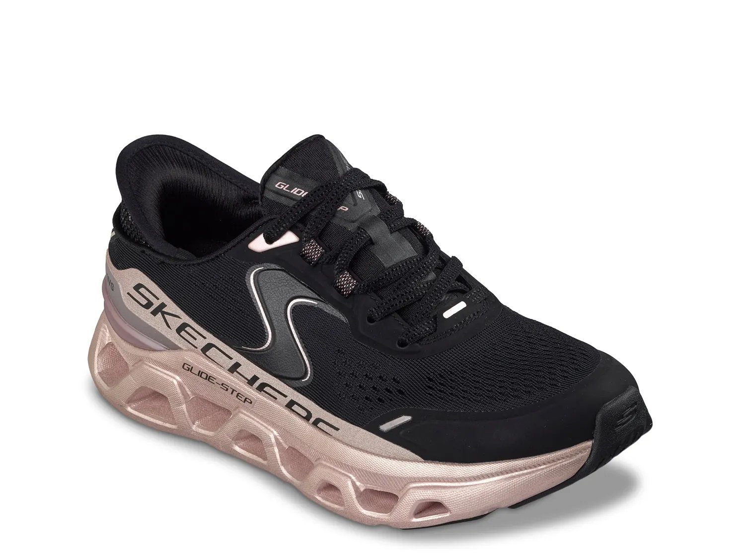 Кроссовки Skechers Hands Free Slip-ins Glide-Step Altus Starlight Shine Sneaker, черный/розовый